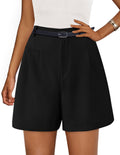PRETTYGARDEN Shorts for Women Dressy Summer Elastic High Waisted Wide Leg Business Casual Work Shorts with Pockets