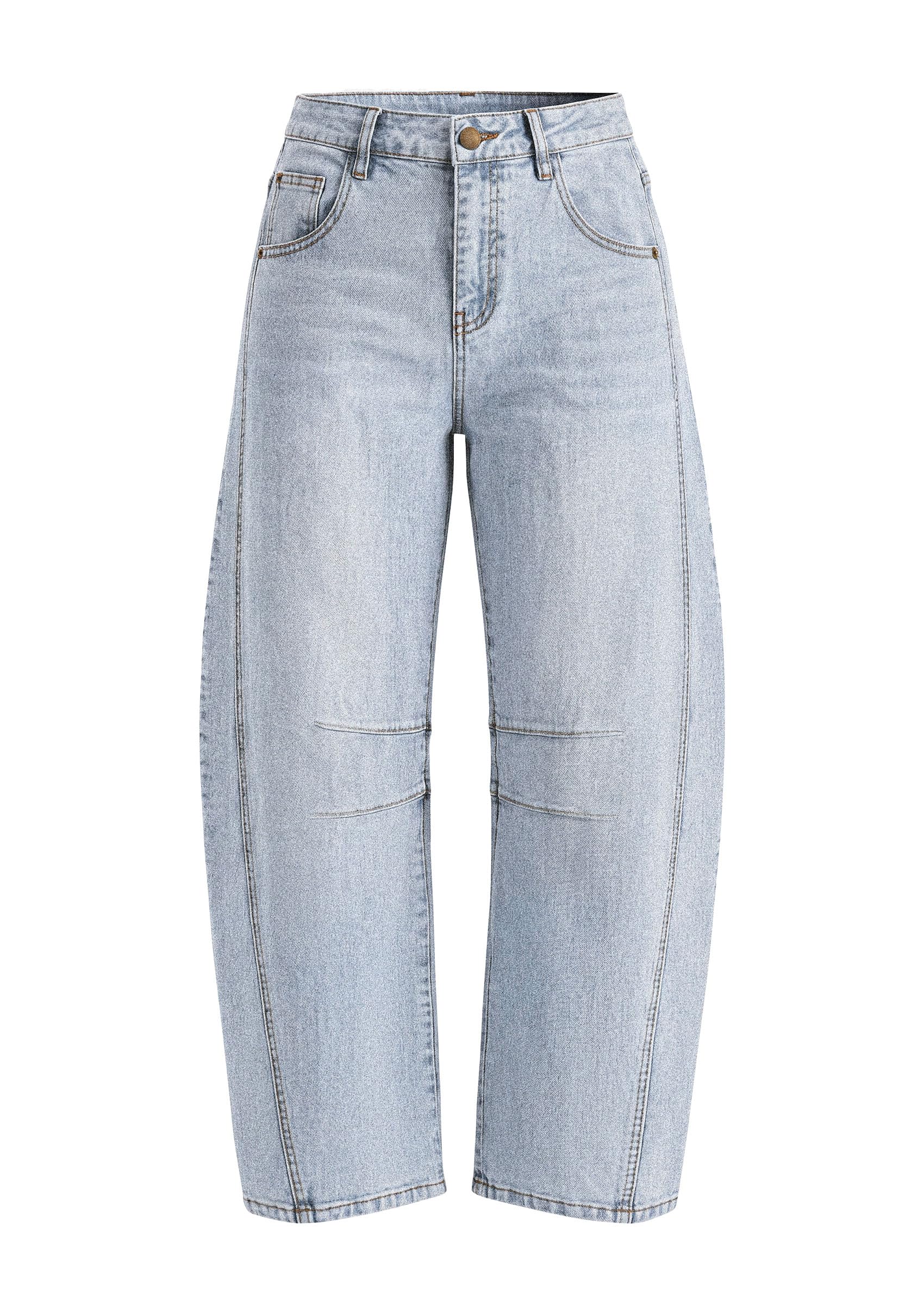 PRETTYGARDEN Women's Barrel Baggy Jeans High Waisted Pants