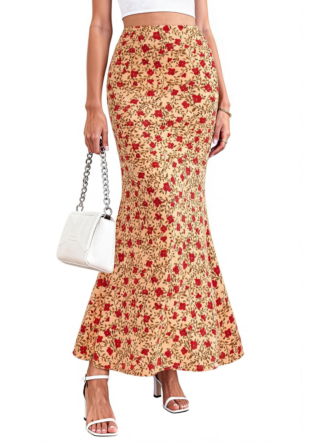 PRETTYGARDEN Maxi Skirts for Women Summer Flowy High Waisted Polka Dot Mermaid Office Work Spring Fashion Long Skirt