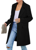 PRETTYGARDEN Women's Spring Fall Long Blazer Jackets Long Sleeve Lapel Pockets Loose Fit Work Casual Blazers Outerwear