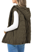 PRETTYGARDEN Women's Fall Spring Vest Casual Sleeveless Hooded Zip Up Jacket Trendy Winter Coat Outerwear
