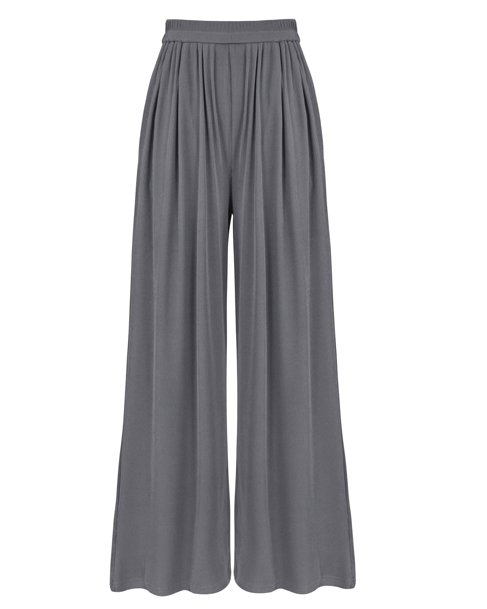 BTFBM Palazzo Pants for Women Spring Summer Clothes Pockets High Waist Casual Knit Flowy Wide Leg Trousers