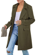 PRETTYGARDEN Women's Spring Fall Long Blazer Jackets Long Sleeve Lapel Pockets Loose Fit Work Casual Blazers Outerwear