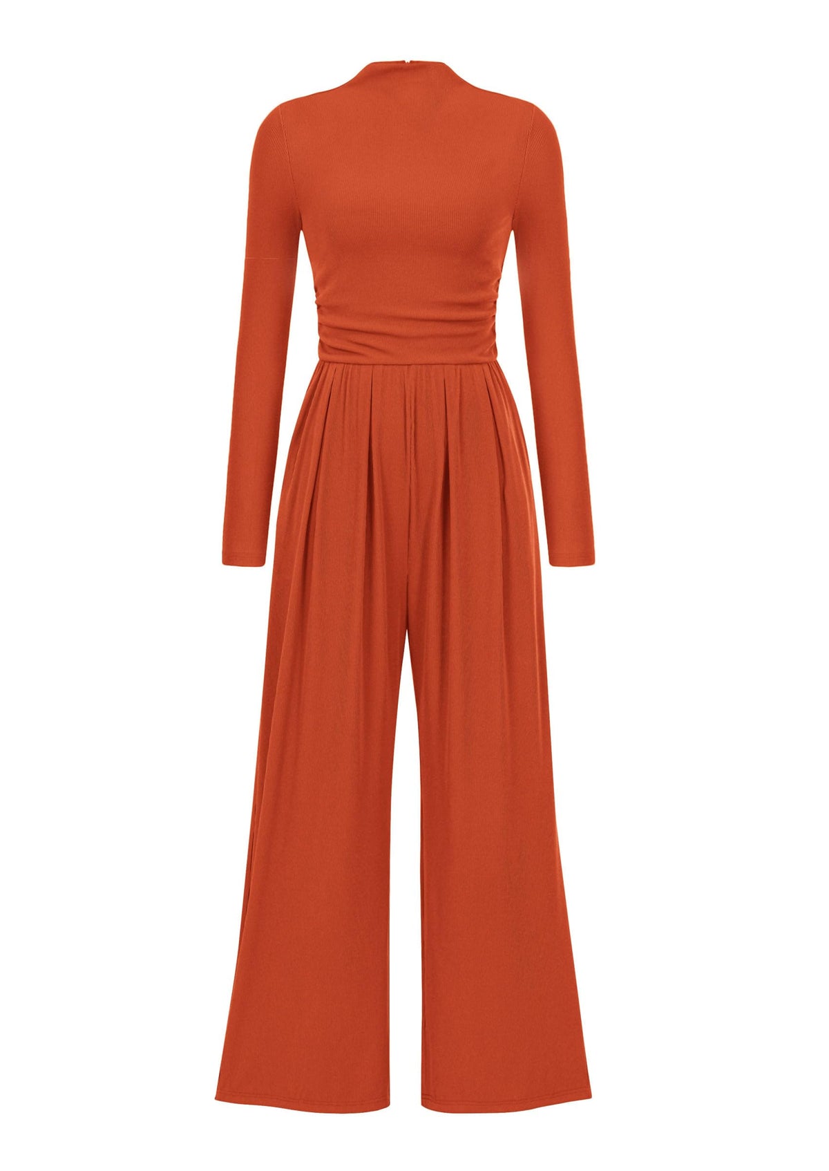 PRETTYGARDEN Womens Jumpsuit Dressy Casual Spring Fall Fashion One Piece Outfits Long Sleeve Mock Neck Wide Leg Pants Rompers