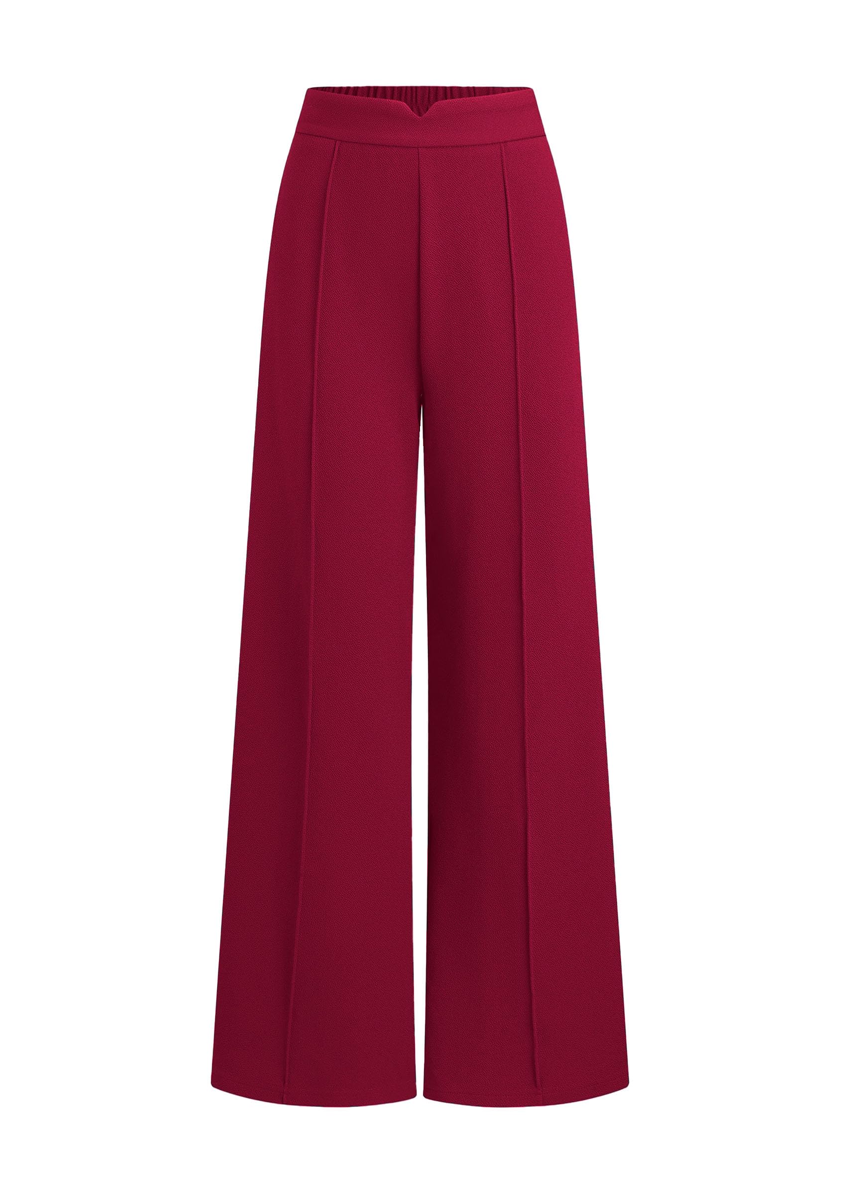 PRETTYGARDEN Women's Dressy Casual Wide Leg Palazzo Pants | V Notch High Waist, Soft Stretchy Knit Flowy Long Lounge Trousers, Casual Daily Office Work Outfits, 2026 Fall Clothes