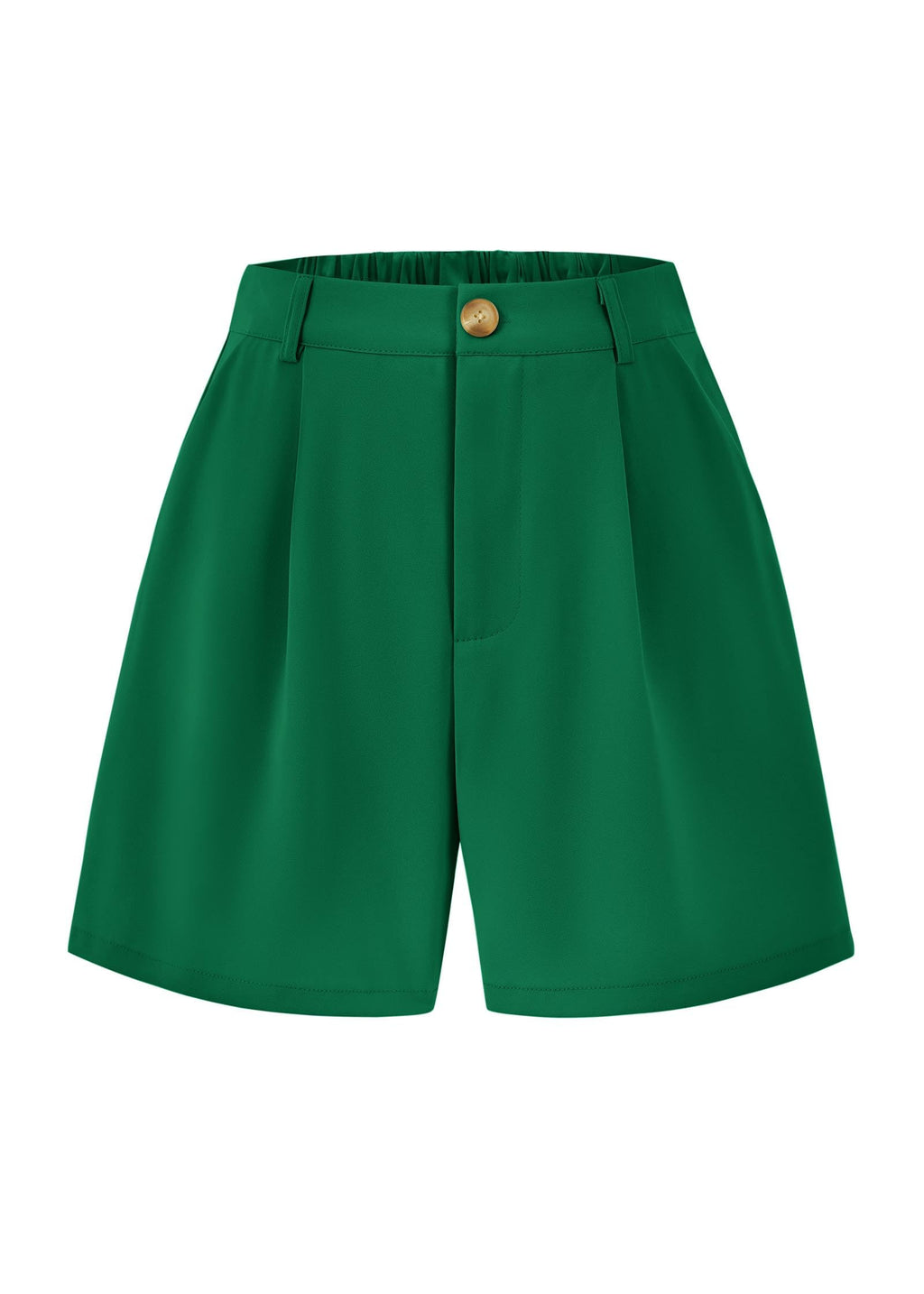 FreshPretty Shorts for Women Dressy Casual Summer Elastic Waist in The Back Pleated Wide Leg Tailored Work Trouser Shorts