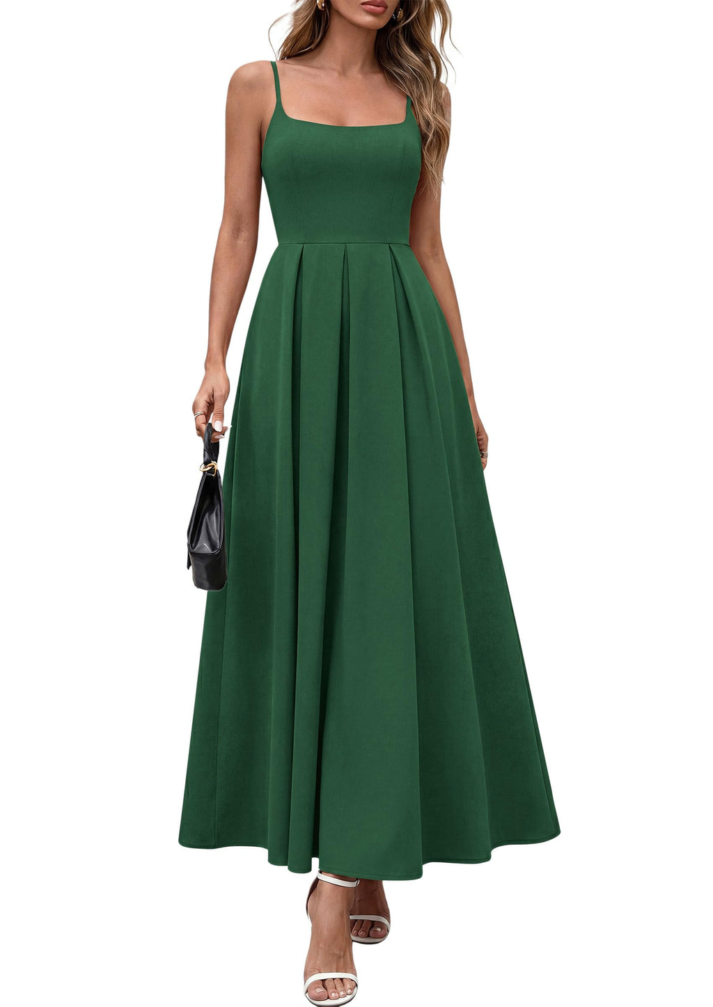 PRETTYGARDEN Cocktail Dresses for Women  Spring Elegant Ruffle A Line Long Flowy Summer Formal Wedding Guest Maxi Dress