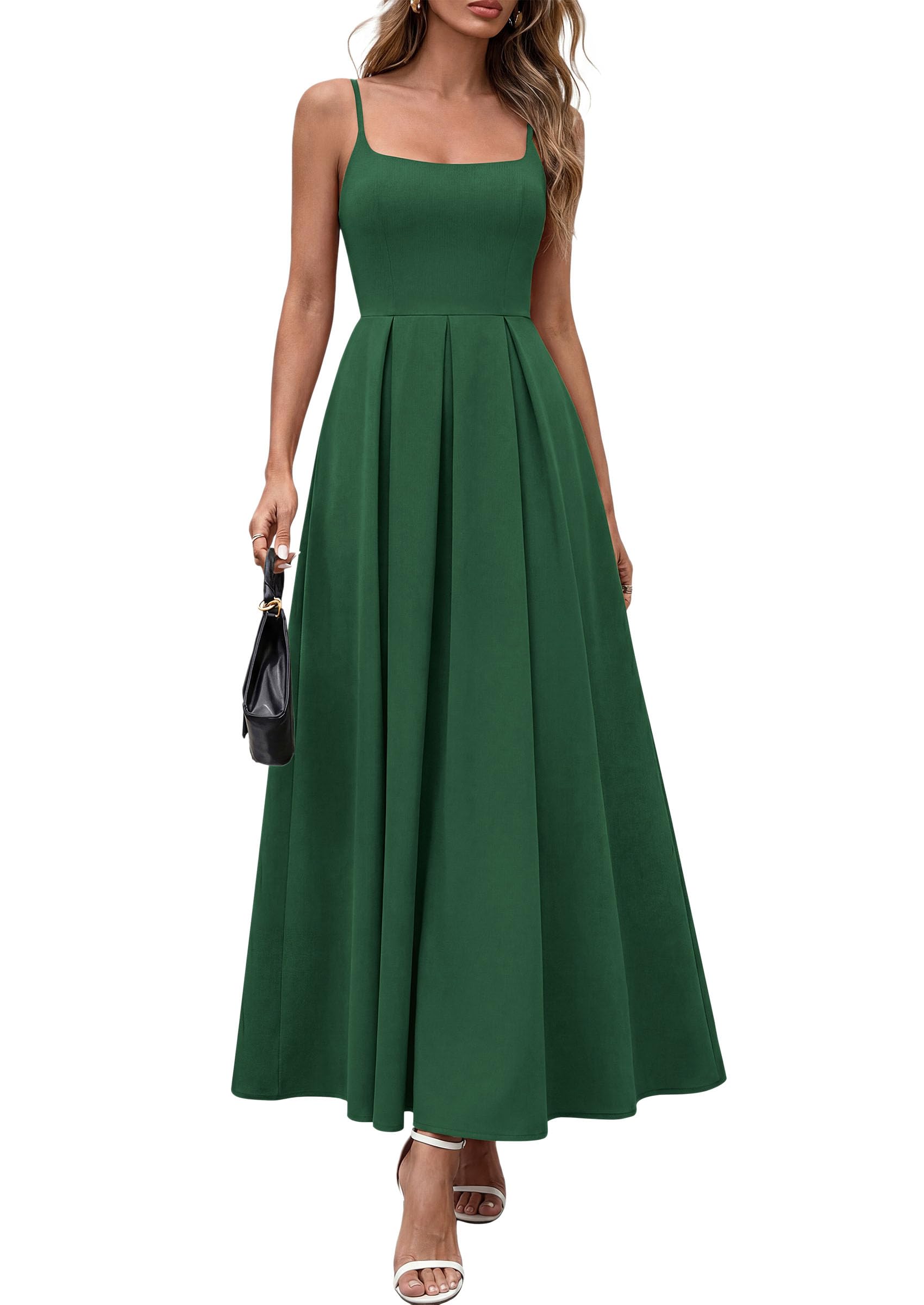 PRETTYGARDEN Cocktail Dresses for Women  Spring Elegant Ruffle A Line Long Flowy Summer Formal Wedding Guest Maxi Dress