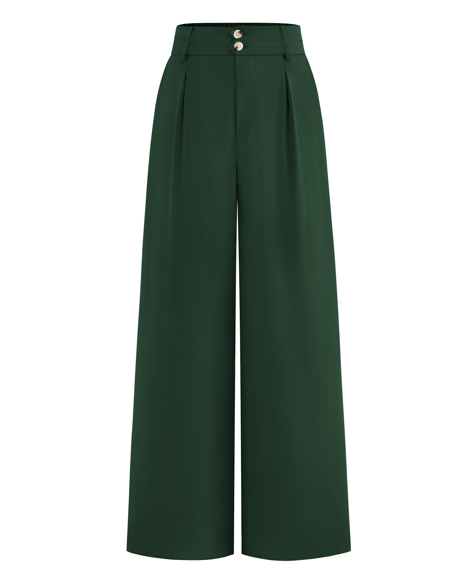 BTFBM Women Wide Leg Dress Pants High Waisted Button Pleated Business Casual Trousers Office Work Palazzo Pants