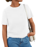PRETTYGARDEN Womens Summer Tops Casual Basic Crewneck Short Sleeve Shirts Spring Fashion Clothing Going Out Outfits