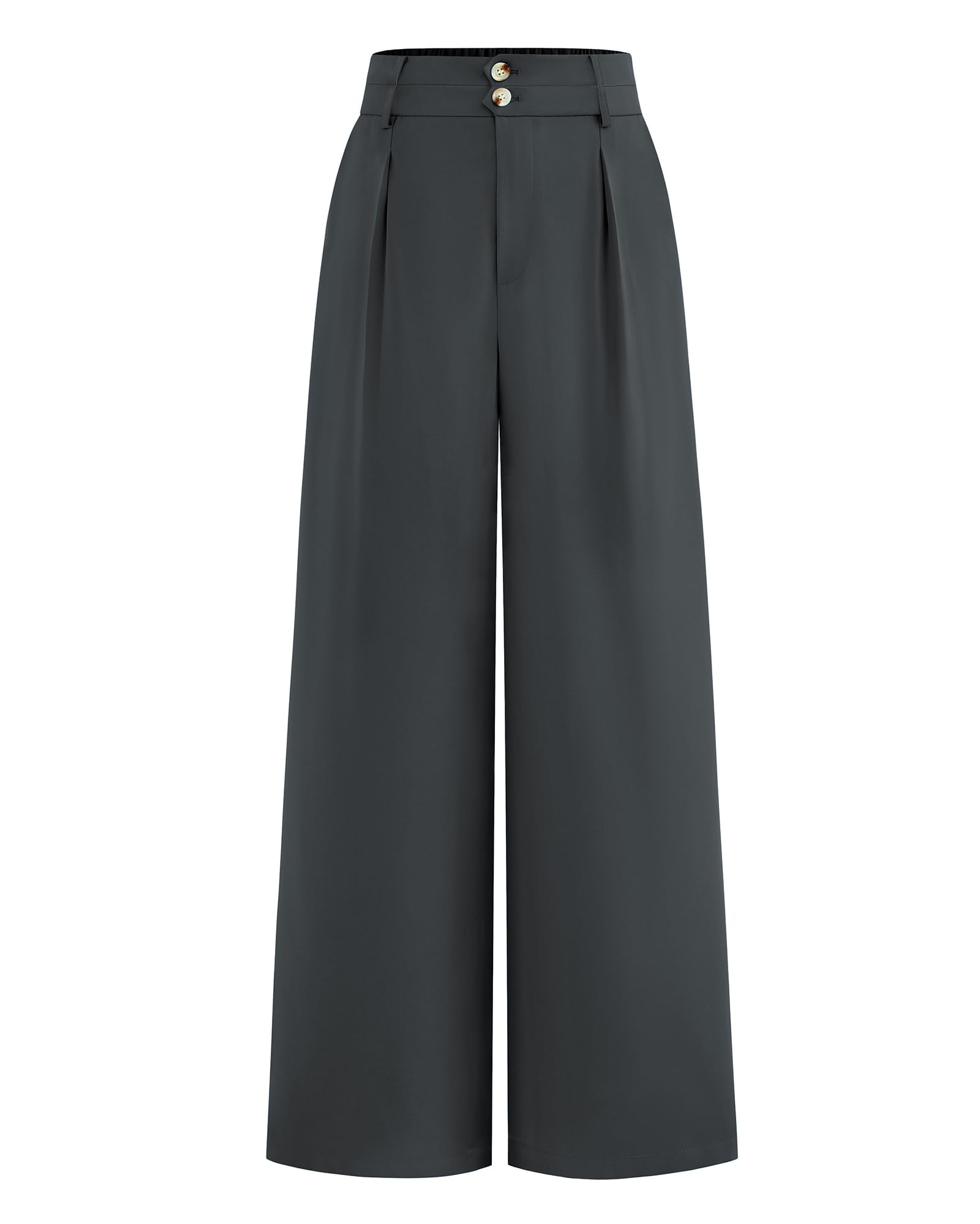 BTFBM Women Wide Leg Dress Pants High Waisted Button Pleated Business Casual Trousers Office Work Palazzo Pants