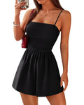 FreshPretty Summer Rompers For Women Casual One Piece Spaghetti Strap Sleeveless Shorts Jumpsuit Beach Vacation Outfits