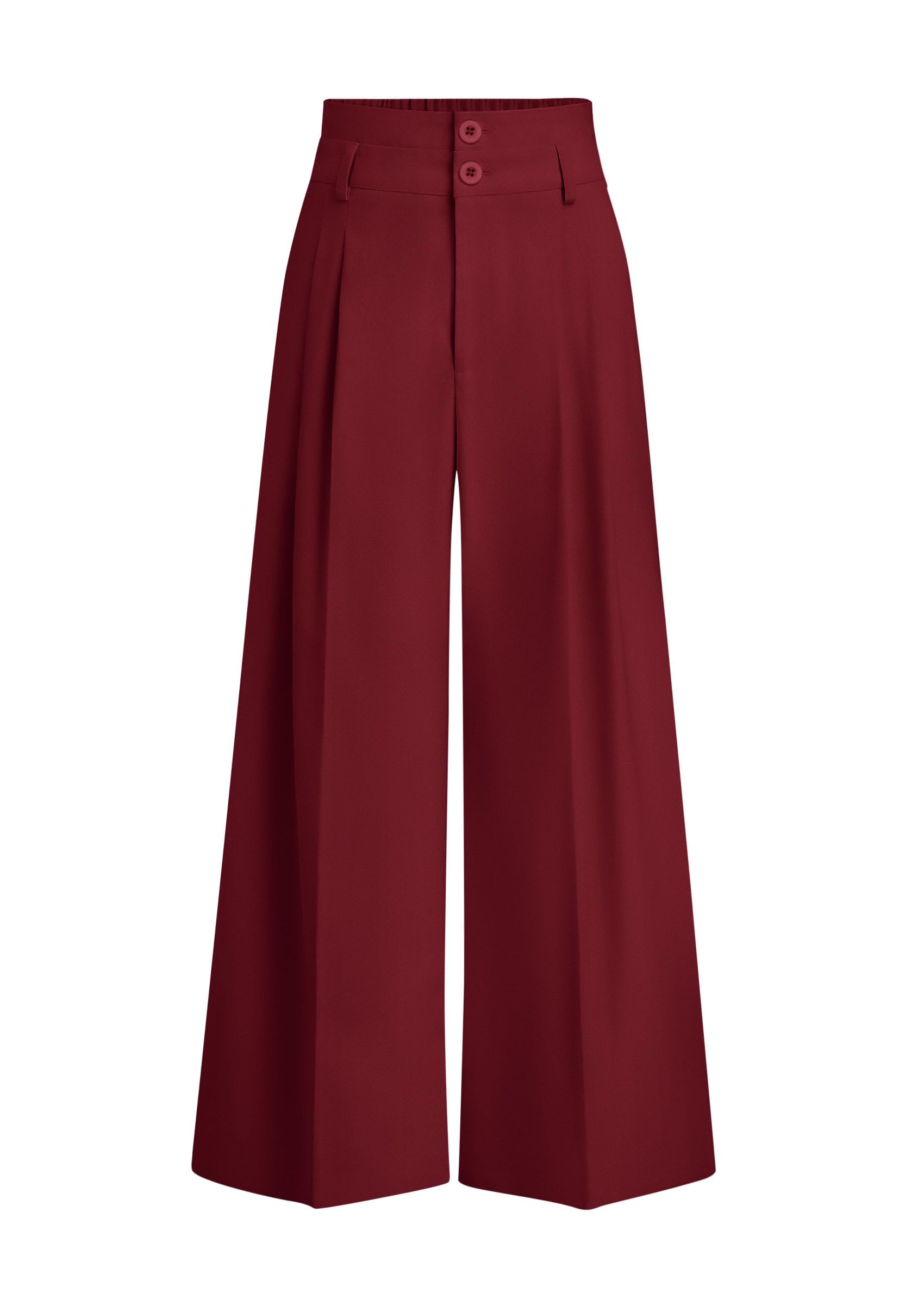PRETTYGARDEN Womens Spring Wide Leg Palazzo Pants Trendy Loose Button High Waist Pleated Work Business Casual Trousers