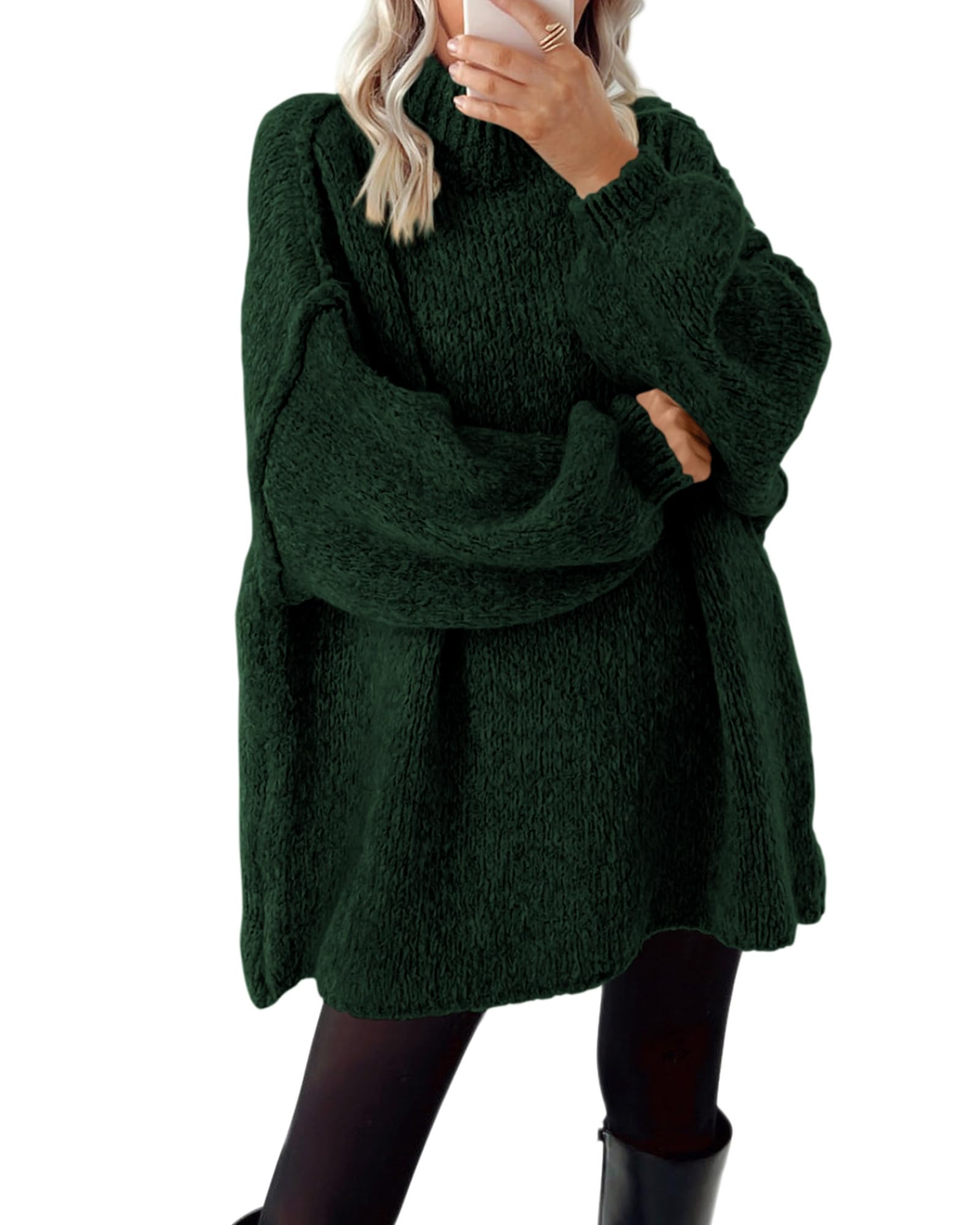 BTFBM Sweaters for Women Fall Long Sleeve Mock Neck Cable Knit Oversized Sweater Pullover Tops Thick Winter Clothes