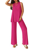 PRETTYGARDEN Women's 2 Piece Lounge Set Summer Casual Loose Tank Top Wide Leg Pants Matching Travel Outfits Tracksuit