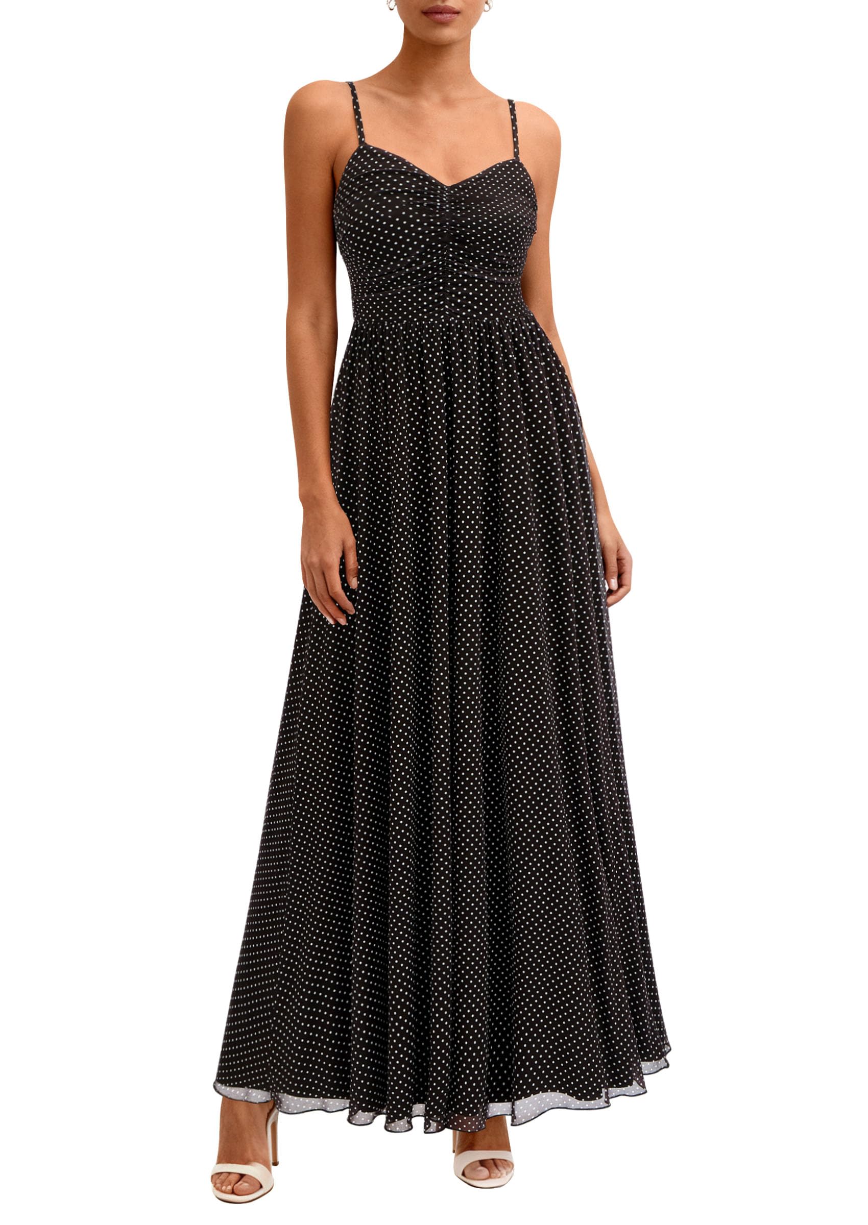 PRETTYGARDEN Women Summer Floral Maxi Dress Spirng Spaghetti Strap Mesh Boho Sundress Party Beach Vacation Long Dresses