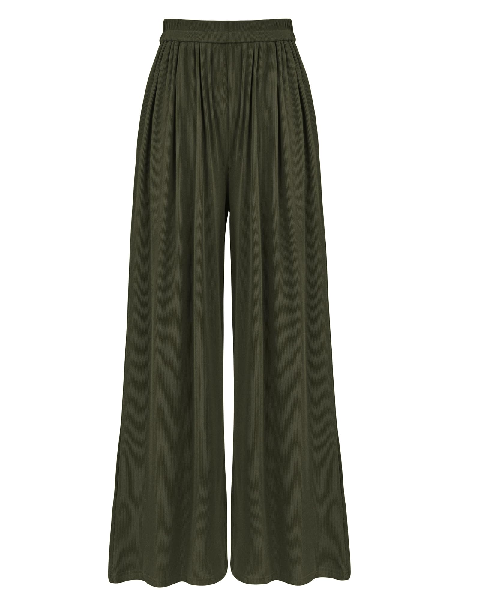 BTFBM Palazzo Pants for Women Spring Summer Clothes Pockets High Waist Casual Knit Flowy Wide Leg Trousers