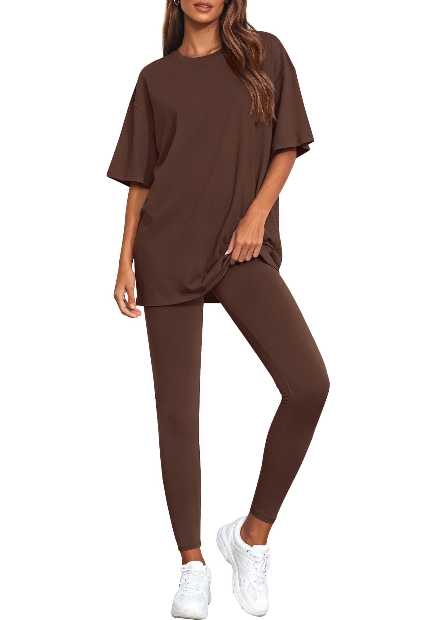 BTFBM Two Piece Lounge Set Women Spring Casual Oversized Shirts Leggings Matching Workout Airport Travel Outfits