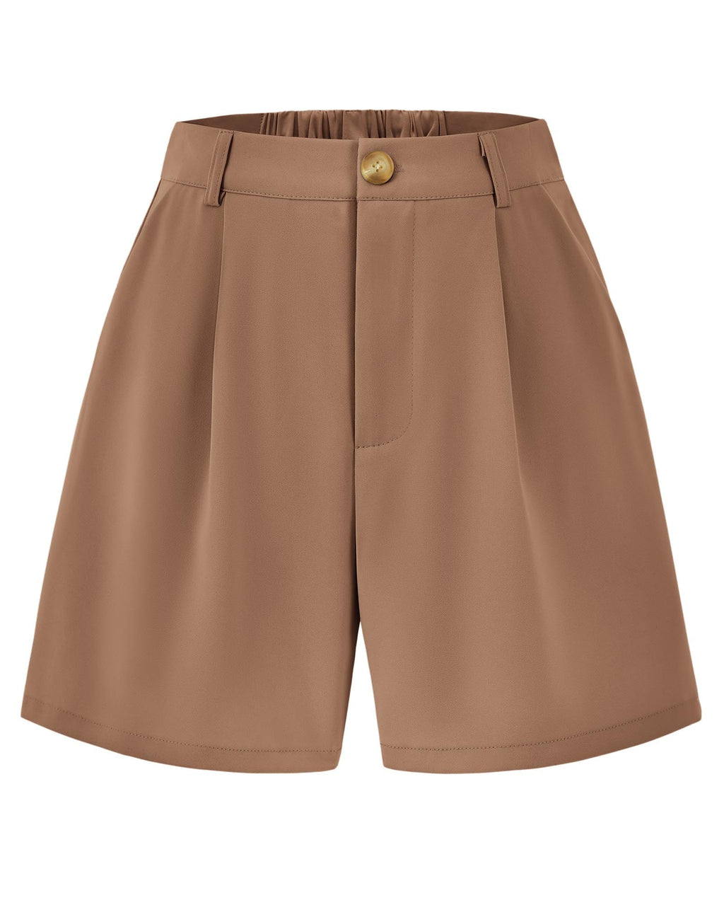 FreshPretty Shorts for Women Dressy Casual Summer Elastic Waist in The Back Pleated Wide Leg Tailored Work Trouser Shorts
