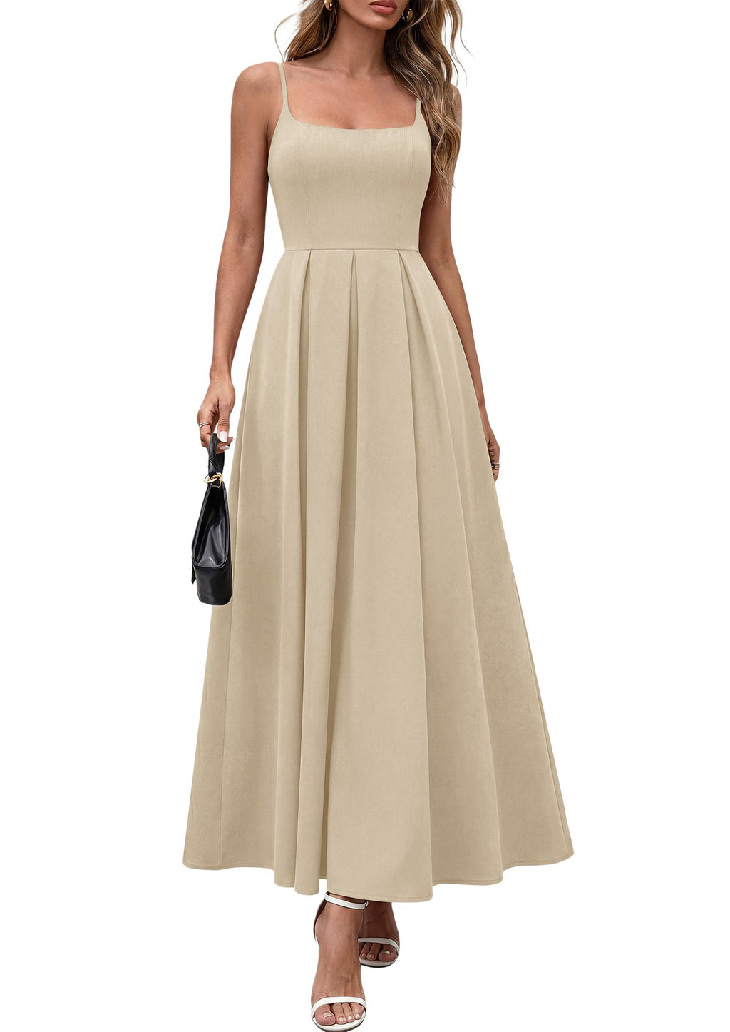 PRETTYGARDEN Cocktail Dresses for Women  Spring Elegant Ruffle A Line Long Flowy Summer Formal Wedding Guest Maxi Dress