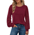 BTFBM Women's Long Sleeve Shirts Dressy Lace Fall Tops Trendy Business Casual T-Shirts Cute Work Outfits Blouses