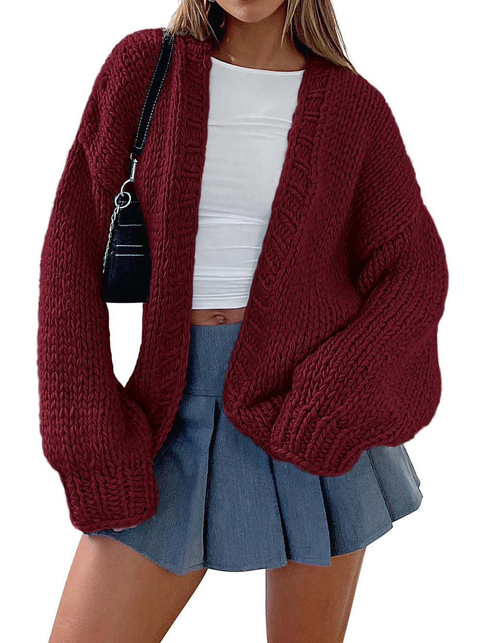 PRETTYGARDEN Cardigan Sweaters for Women Trendy Fall Fashion Long Sleeve Chunky Knit Cardigans Winter Clothing Outfits