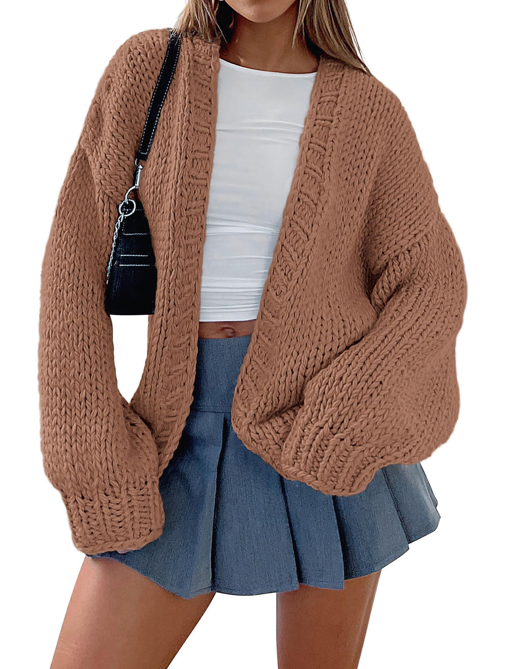 PRETTYGARDEN Cardigan Sweaters for Women Trendy Fall Fashion Long Sleeve Chunky Knit Cardigans Winter Clothing Outfits