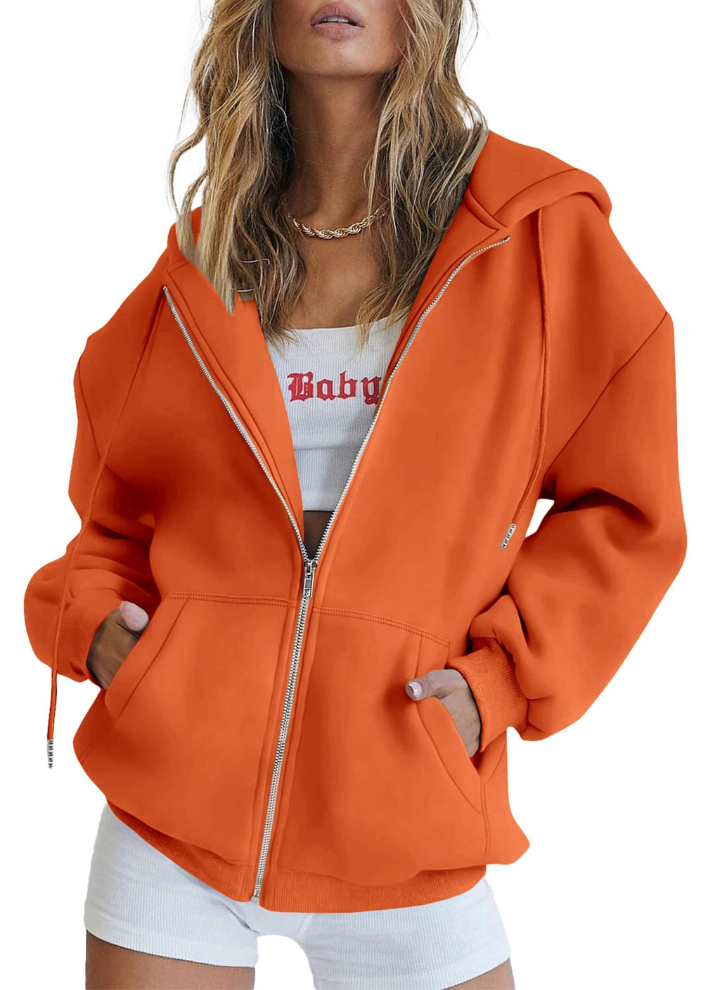 PRETTYGARDEN Women's Zip Up Y2K Hoodies Casual Long Sleeve Sweatshirts Fall Spring Track Jackets with Pockets