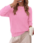 PRETTYGARDEN Sweaters for Women Fall Crewneck Knit Cropped Sweater Soft Cozy Relaxed Fit Long Sleeve Lightweight Basic Pullover Top, Winter Business Casual