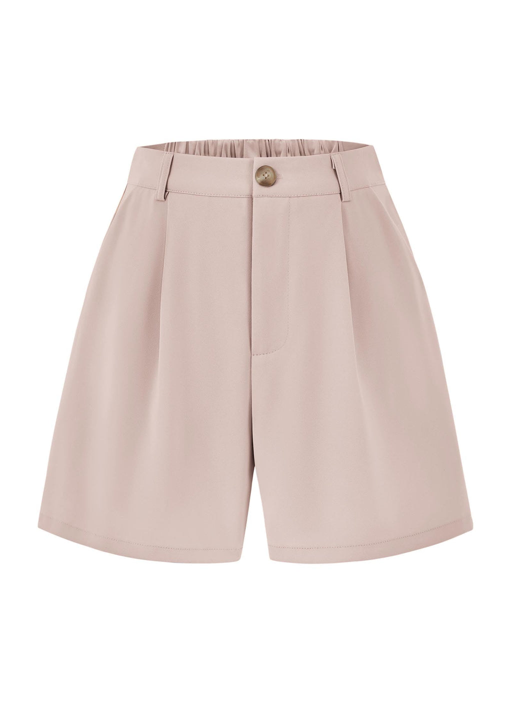 FreshPretty Shorts for Women Dressy Casual Summer Elastic Waist in The Back Pleated Wide Leg Tailored Work Trouser Shorts