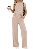 PRETTYGARDEN Womens 2 Piece Outfits Casual Cap Sleeve Lounge Set Summer Tracksuits Matching Sets Beach Fashion Travel Clothes