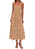 PRETTYGARDEN Womens Polka Dot Dress Summer Sleeveless Spaghetti Straps Smocked Sun Dress Flowy Spring Beach Midi Dresses