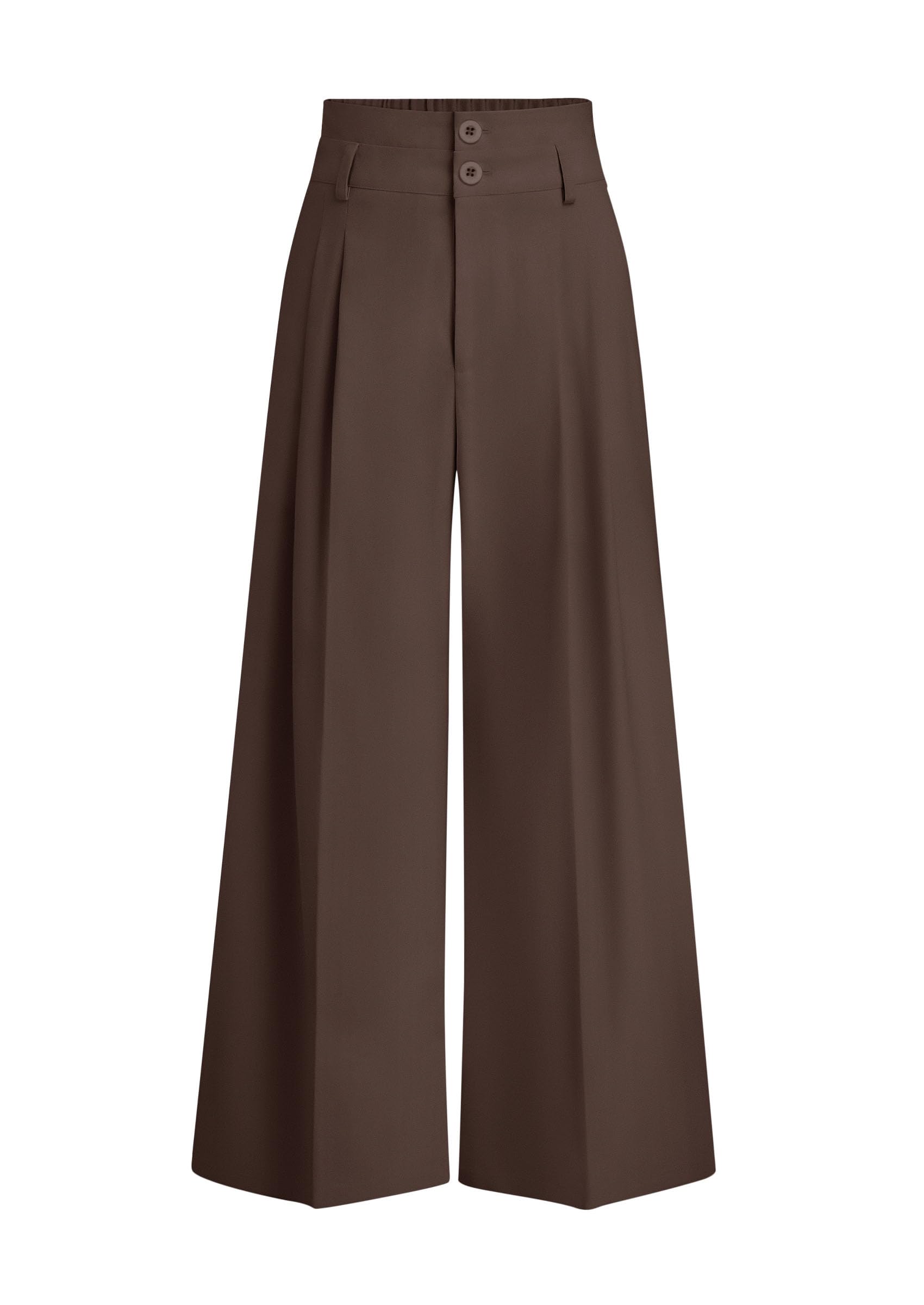 PRETTYGARDEN Womens Spring Wide Leg Palazzo Pants Trendy Loose Button High Waist Pleated Work Business Casual Trousers