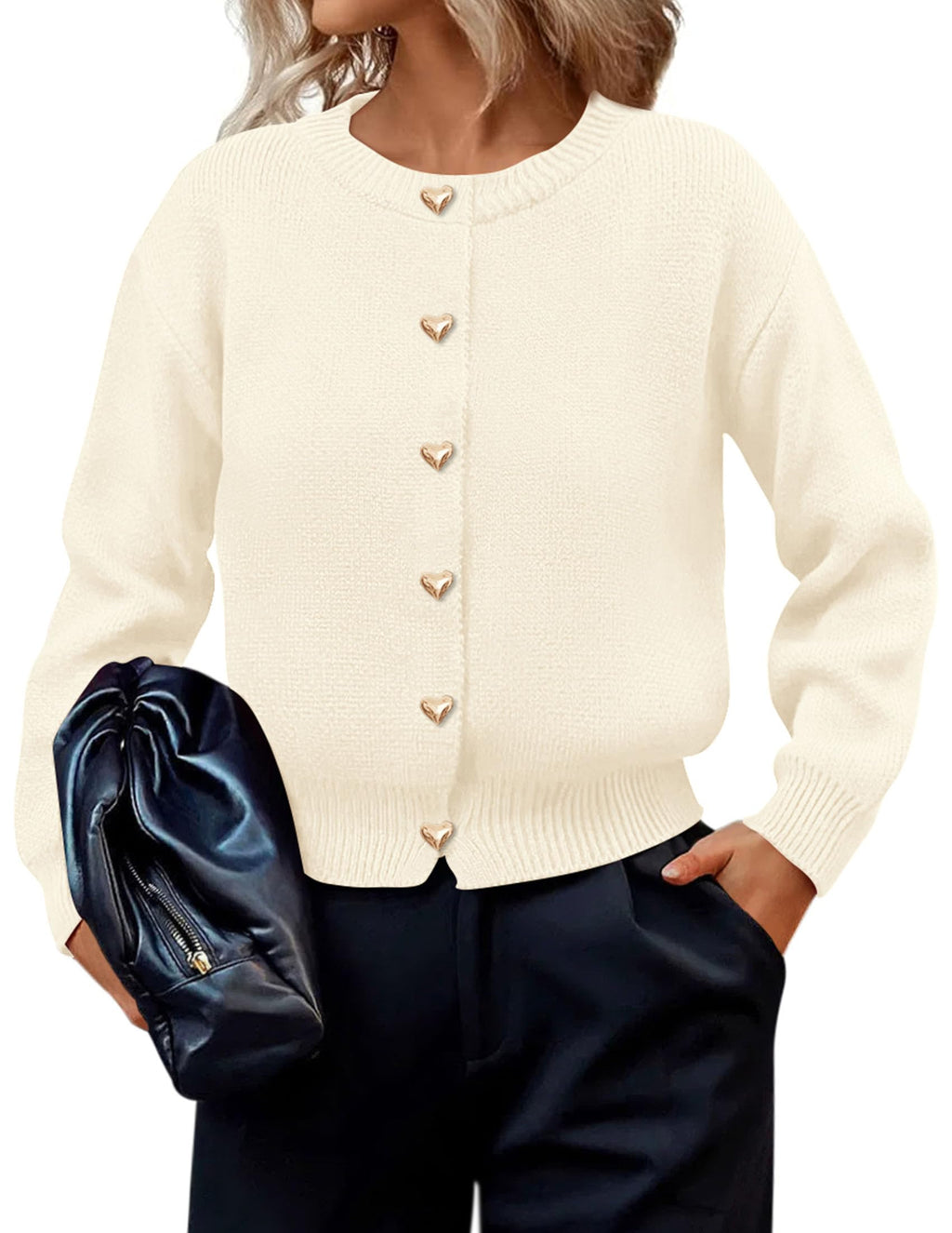 PRETTYGARDEN Cardigan for Women Fall Fashion Long Sleeve Trendy Button Down Work Office Sweaters Cute Winter Jacket