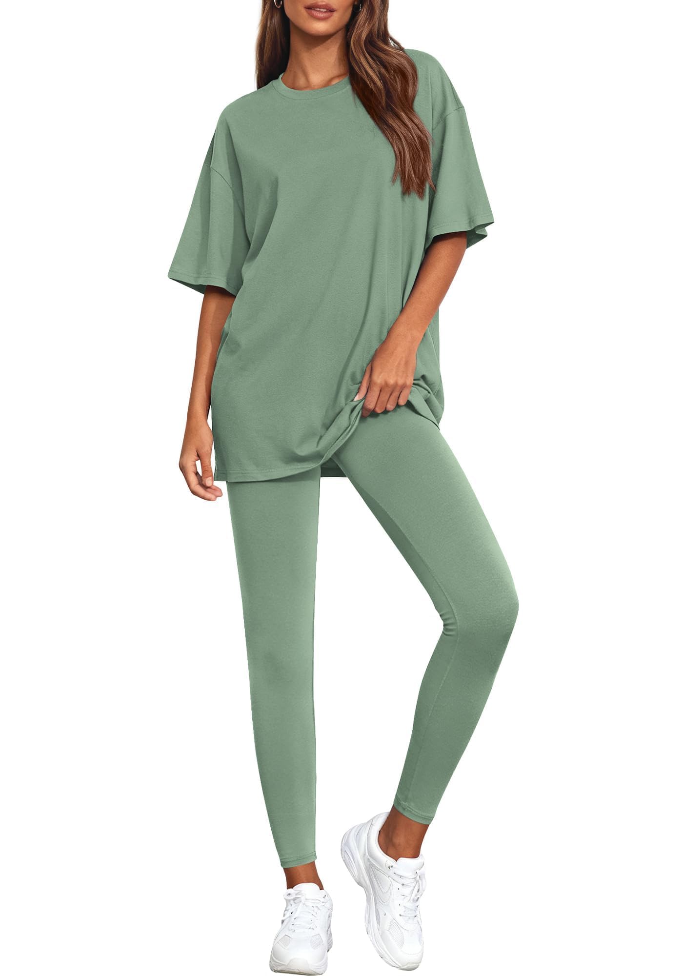 BTFBM Two Piece Lounge Set Women Spring Casual Oversized Shirts Leggings Matching Workout Airport Travel Outfits