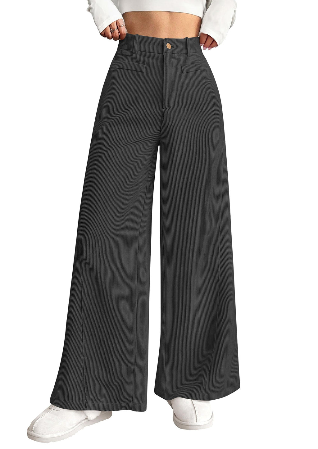 PRETTYGARDEN Women's High Waisted Corduroy Pants Casual
