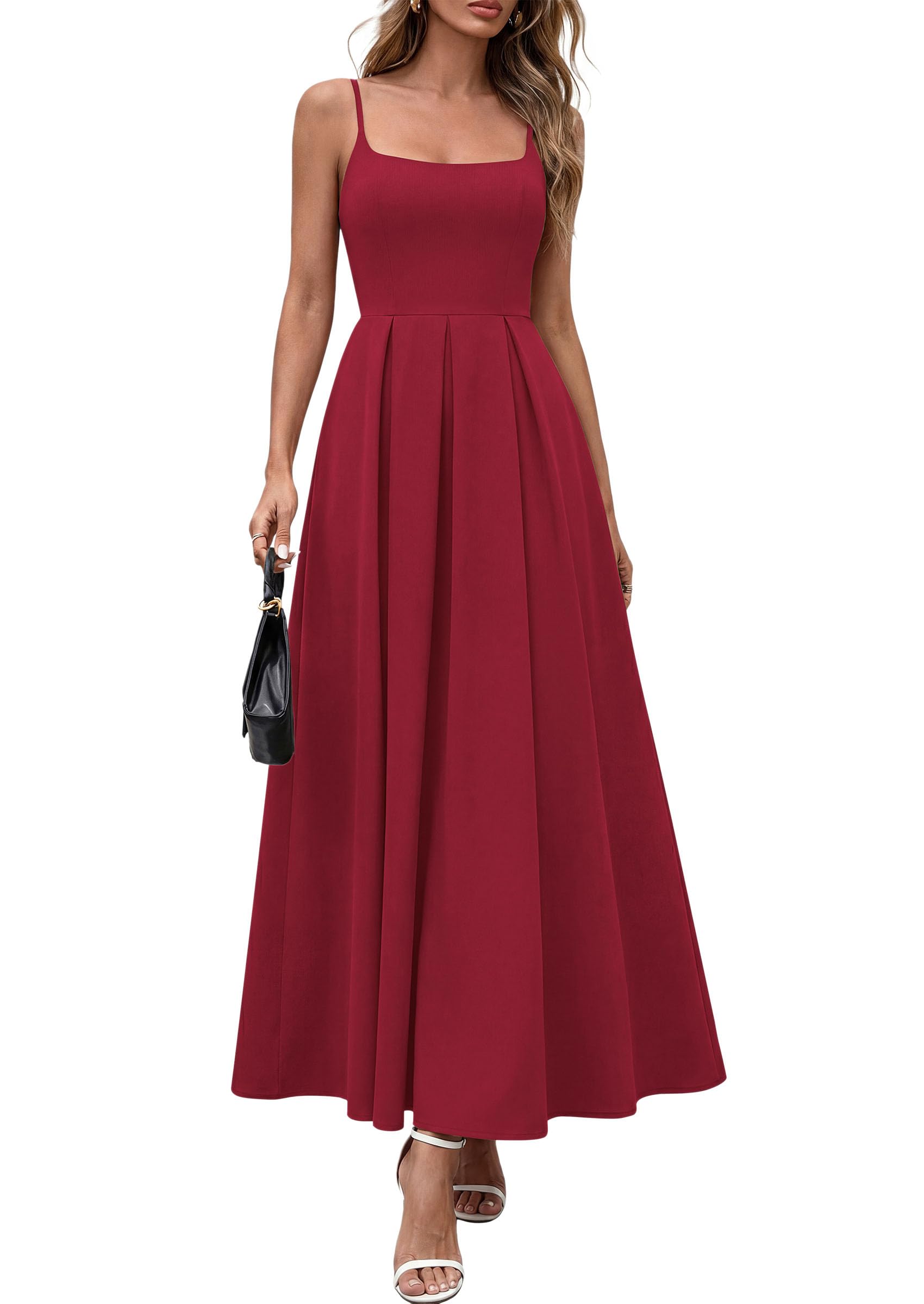 PRETTYGARDEN Cocktail Dresses for Women  Spring Elegant Ruffle A Line Long Flowy Summer Formal Wedding Guest Maxi Dress