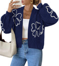 PRETTYGARDEN Women's Floral Oversized Cardigan Sweaters Trendy Fall Outfits Long Sleeve Sweater Jacket, Open Front Coat, Cozy Soft Chunky Knit, Casual Outerwear,Winter Fashion Clothing