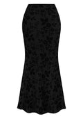 BTFBM Womens Floral Mesh Maxi Skirt Spring Summer Elastic High Waisted Boho Elegant Mermaid Long Skirts for Women
