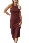 PRETTYGARDEN Women Bodycon Midi Dress Summer Spring Casual Vacation Sundress Fitted Sleeveless Tank Dresses