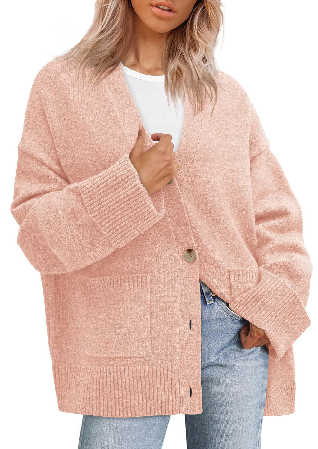 PRETTYGARDEN Women's Oversized Cardigan Sweaters Trendy Chunky Knit Long Sleeve V Neck Button Down Fall Winter Outfits