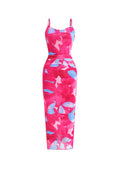 PRETTYGARDEN Summer Wedding Guest Dresses for Women Spaghetti Strap Mesh Bodycon Beach Vacation Floral Maxi Long Dresses
