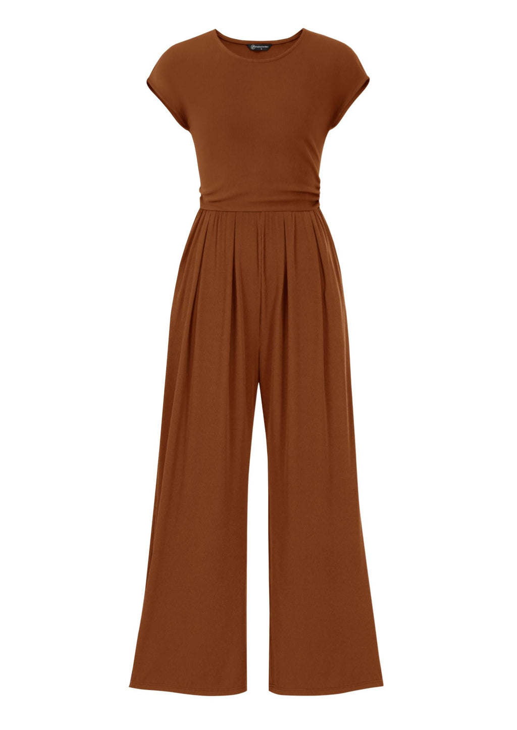 PRETTYGARDEN Summer Jumpsuits for Women Dressy Ribbed Cap Sleeve Wide Leg Pants Rompers Elegant Casual One Piece Outfits