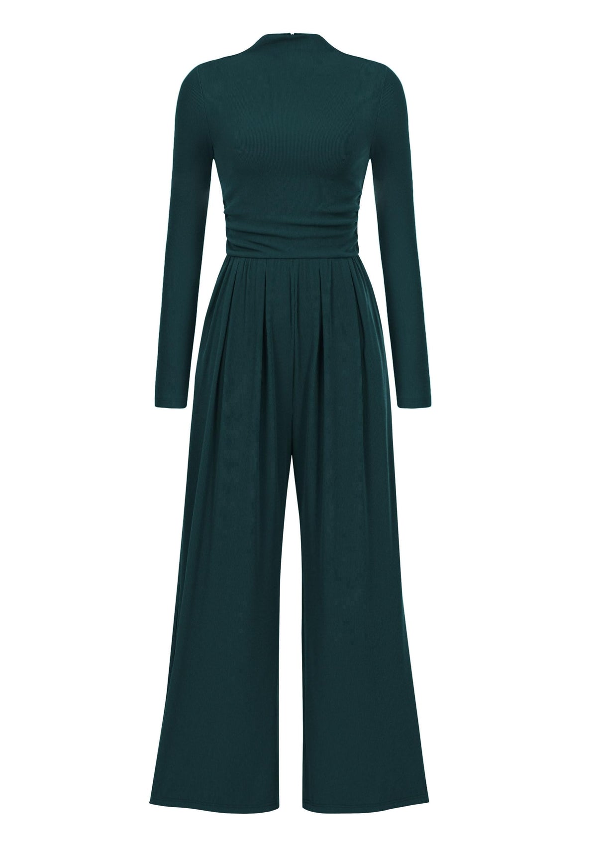PRETTYGARDEN Womens Jumpsuit Dressy Casual Spring Fall Fashion One Piece Outfits Long Sleeve Mock Neck Wide Leg Pants Rompers