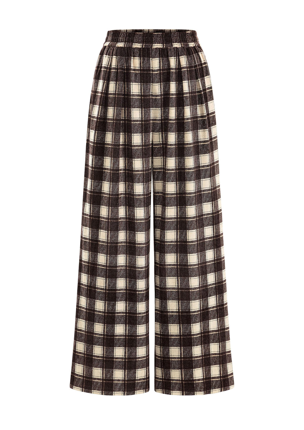 PRETTYGARDEN Casual Women's Pants Elastic Waist Palazzo Long Pajama Wide Leg Trousers Knit Fall Outfits with Pockets