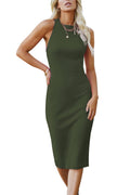 PRETTYGARDEN Women Bodycon Midi Dress Summer Spring Casual Vacation Sundress Fitted Sleeveless Tank Dresses