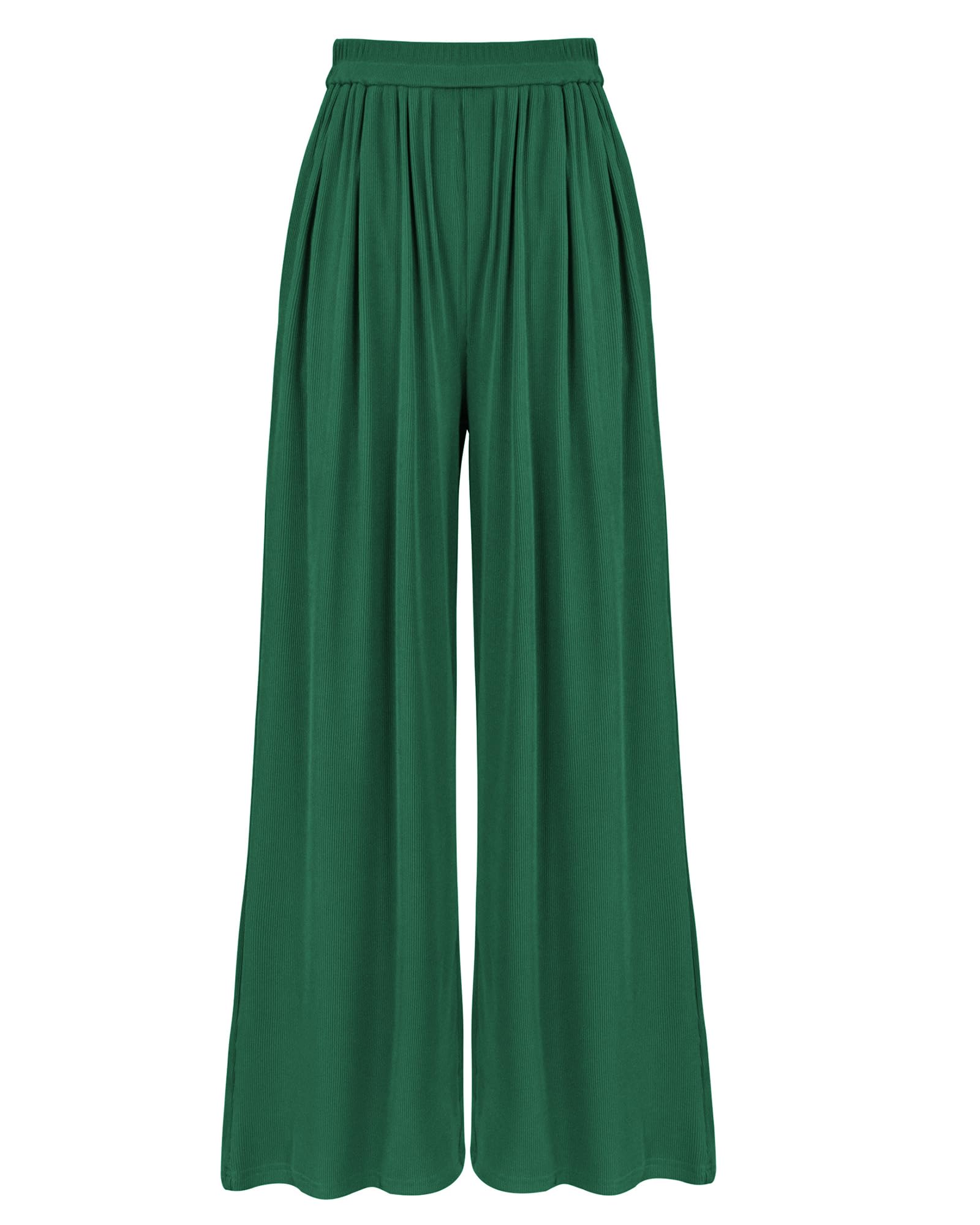 BTFBM Palazzo Pants for Women Spring Summer Clothes Pockets High Waist Casual Knit Flowy Wide Leg Trousers