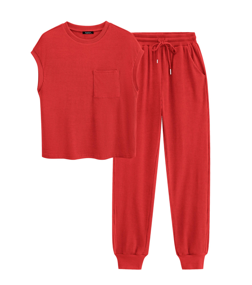 BTFBM Women's Two Piece Tracksuit Outfits Summer Short Sleeve Tops Long Pants Jogger Lounge Matching Sets Sweatsuit