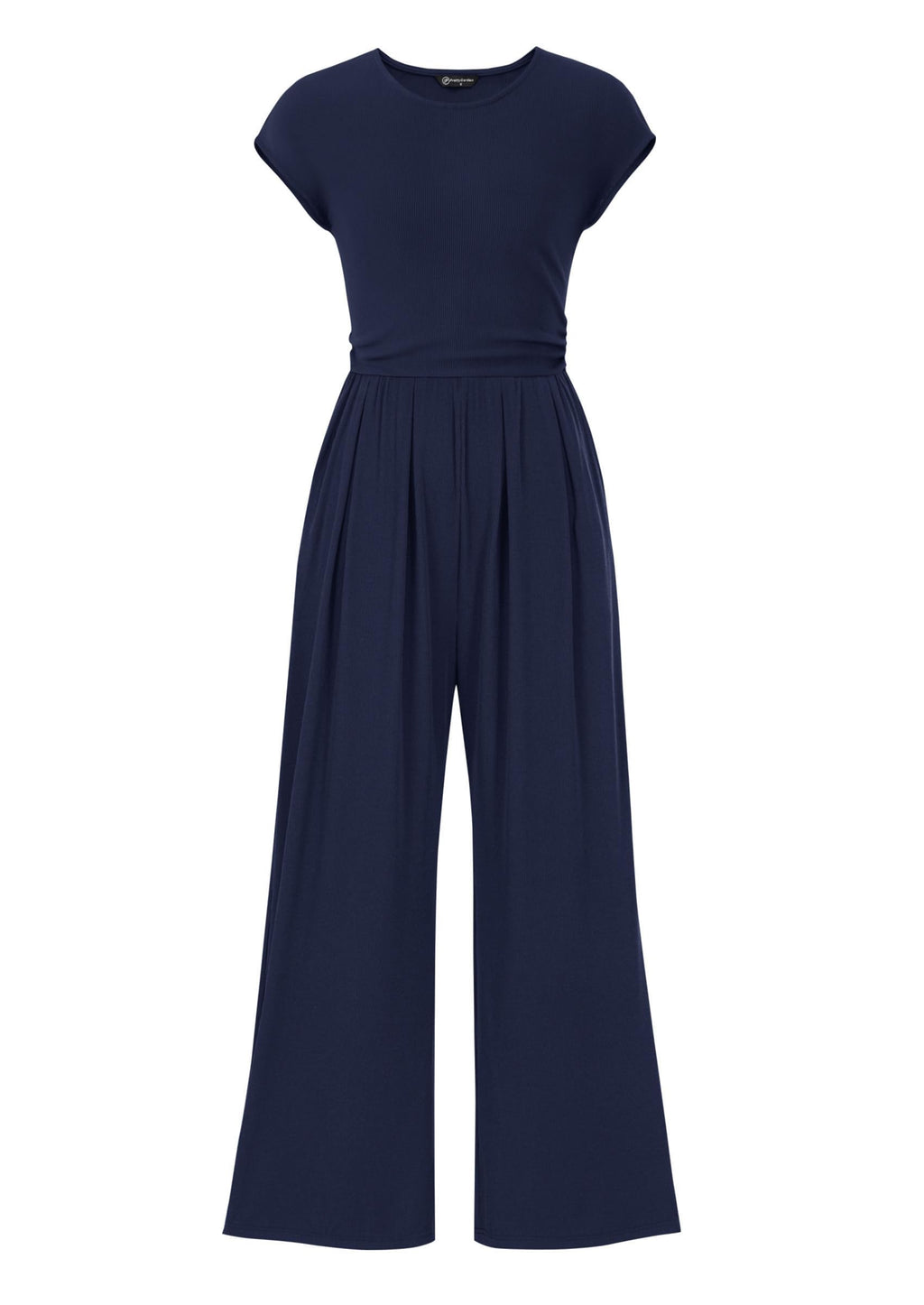 PRETTYGARDEN Summer Jumpsuits for Women Dressy Ribbed Cap Sleeve Wide Leg Pants Rompers Elegant Casual One Piece Outfits