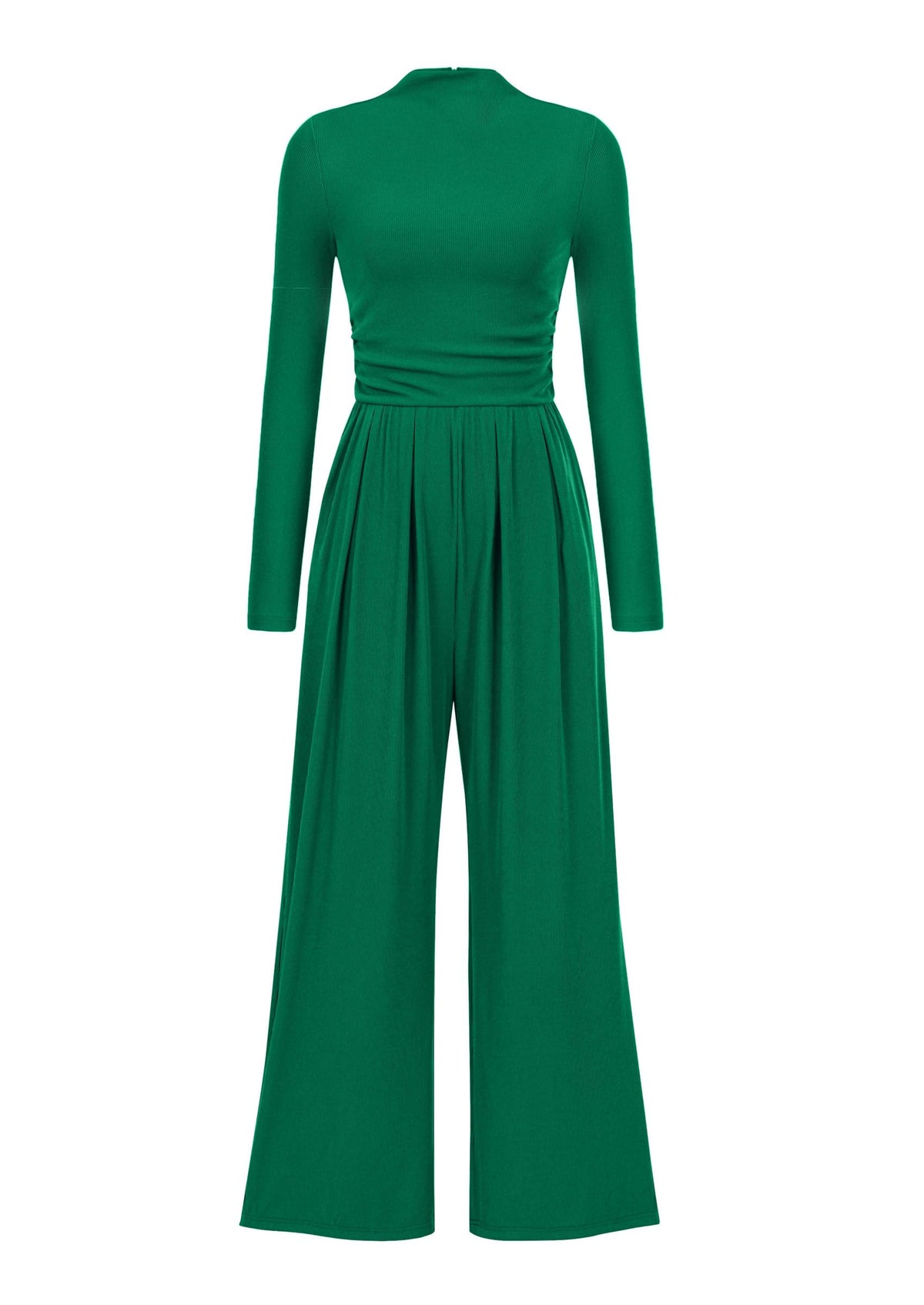 PRETTYGARDEN Womens Jumpsuit Dressy Casual Spring Fall Fashion One Piece Outfits Long Sleeve Mock Neck Wide Leg Pants Rompers